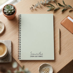 Feminine Minimalist   Dusty Sage Notebook