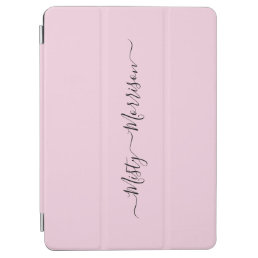 Feminine Minimalist Modern Pink Script Custom Name iPad Air Cover