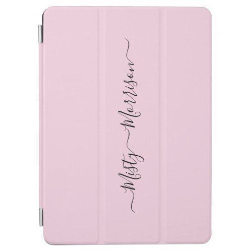 Feminine Minimalist Modern Pink Script Custom Name iPad Air Cover