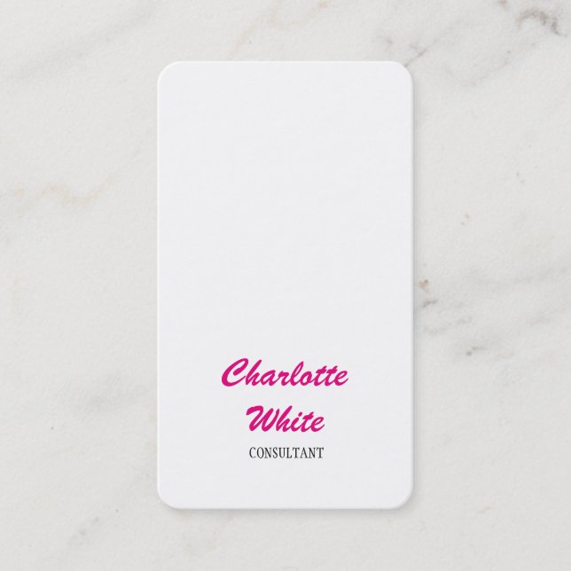 Feminine Minimalist Script Creative Simple Plain Business Card (Front)