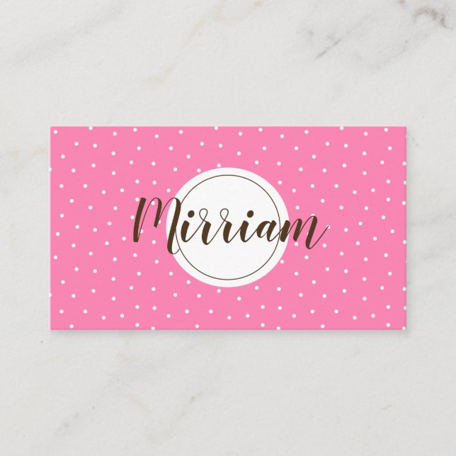 Feminine modern professional pink and brown business card (Front)