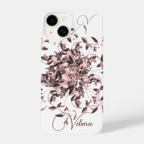 Feminine Monogram Elegant Script Vines Samsung  iPhone 14 Case