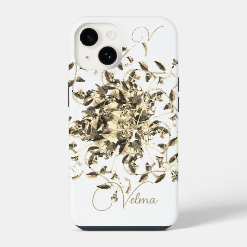 Feminine Monogram Elegant Script Vines Samsung  iPhone 14 Case