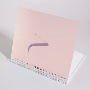 Feminine Monogram Initial Name Blush Pink Notebook