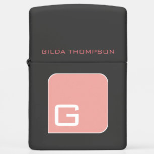feminine monogram / monogrammed pink zippo lighter