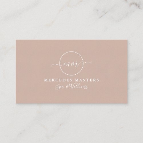 Feminine Monogram Pink Blush Business Card