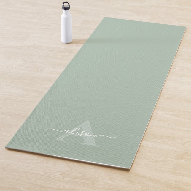 Feminine Monogram Script Calligraphy Yoga Mat (Creator Uploaded)