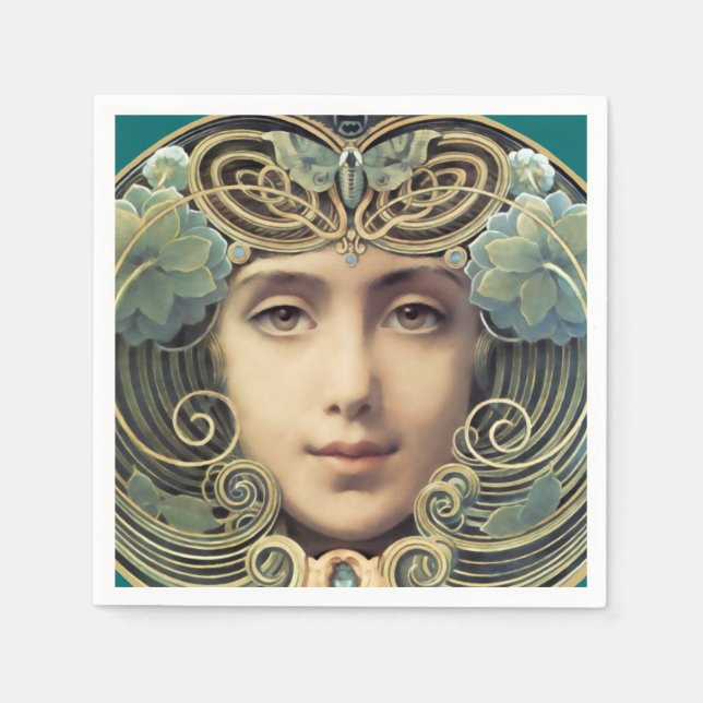 Feminine Nouveau Vintage Beauty Napkins (Front)