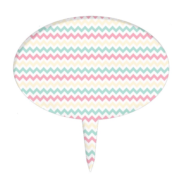 Feminine Pastel Chevron Striped Cake Picks