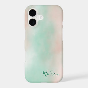 Feminine Pastel Pink Green Gradient Script  iPhone 17 Case