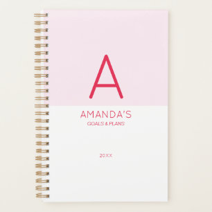 Feminine Pastel Pink Personalized Monthly Planner