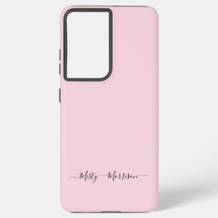 Feminine Pastel Pink with Script Custom Name Samsung Galaxy S21 Ultra Case