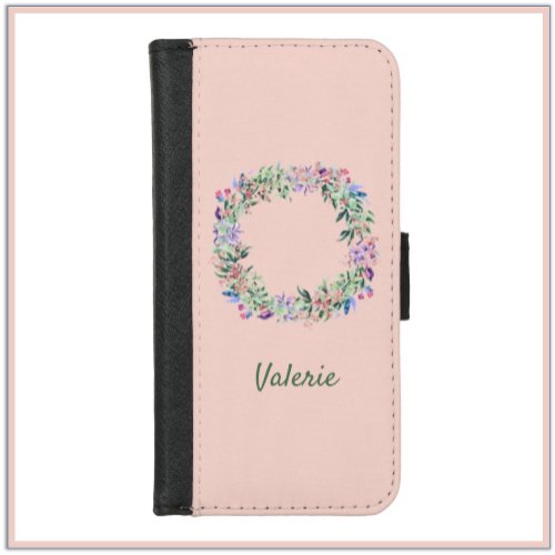 Feminine Pastel Wreath iPhone 87 Wallet Case