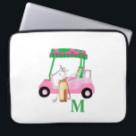 Feminine Personalized Golf Cart Laptop Sleeve<br><div class="desc">A charming unique golf cart -- pink and green -- tastefully done -- ready to run the course --on this laptop case. --This is a great gift for all golf lovers -- fun / attractive / unique. Personalize it with your/her initials/monogram. If you have any design questions or a special...</div>