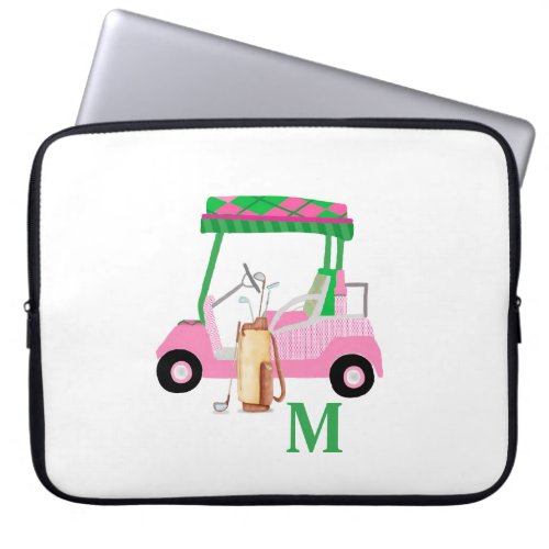 Feminine Personalized Golf Cart Laptop Sleeve