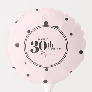 Feminine Pink 30th Birthday with Any Name Balloon