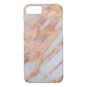 Feminine Pink and White Striated Marble Pattern iPhone 8/7 Case