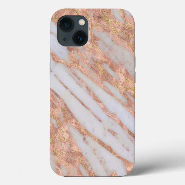 Feminine Pink and White Striated Marble Pattern Case-Mate iPhone Case (Back)