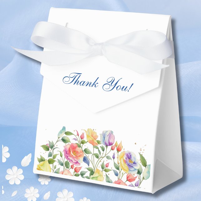 Feminine Pink Bright Floral Roses Bridal Shower Favor Boxes (Creator Uploaded)