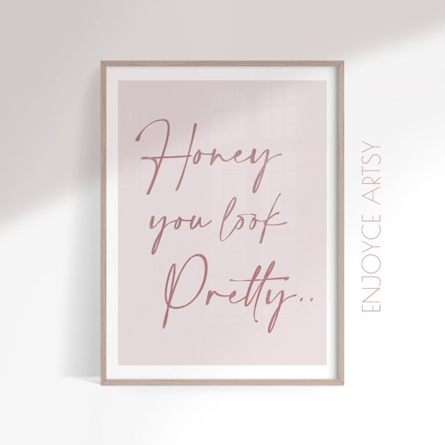 Feminine pink caligraphy positive quote wall print (Creator Uploaded)