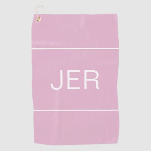 Feminine Pink Custom Monogrammed Golfer Sports Pro Golf Towel
