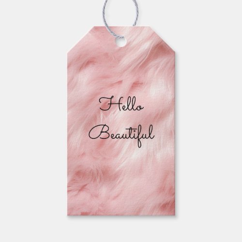 Feminine Pink Faux Fur Gift Tags