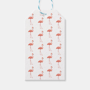 Feminine Pink Flamingo Pattern Gift Tags