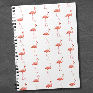 Feminine Pink Flamingo Pattern Notebook