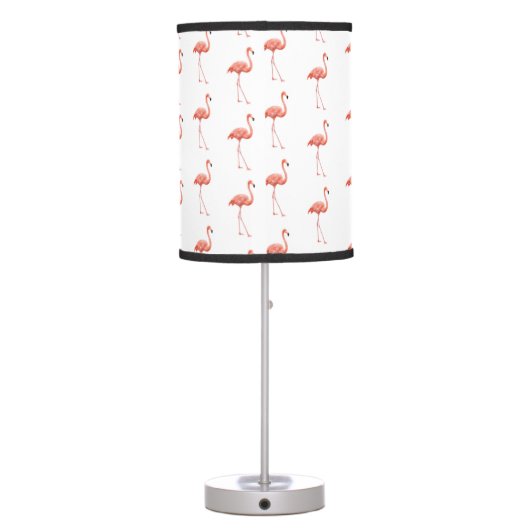 Feminine Pink Flamingo Pattern Table Lamp (Back)