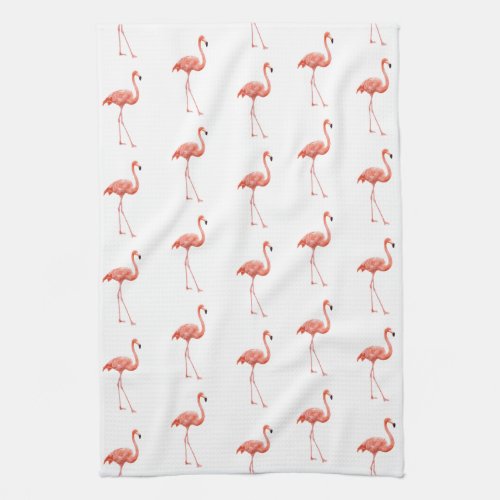 Feminine Pink Flamingo Pattern Towel