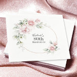 Feminine Pink Floral 80th Birthday Party Napkins<br><div class="desc">Celebrate an 80th birthday in beautiful feminine style with this lovely party napkin in pastel pink florals. A text template is included to personalize with the guest of honor's name. You can also use this template for other ages by personalizing the number 80 to your desired age number. Napkins are...</div>