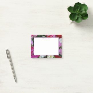 Feminine Pink Floral Post-it Notes