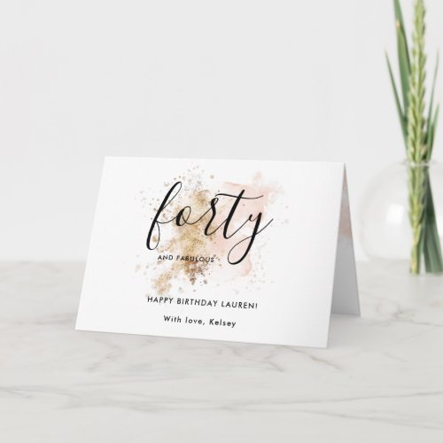 Feminine Pink Forty And Fabulous 40th Birthday 