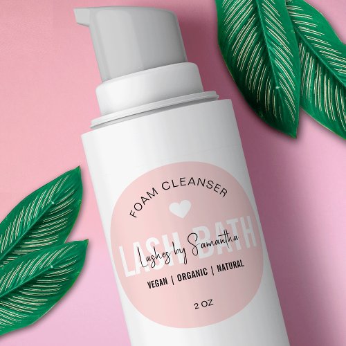 Feminine Pink Lash Extension Shampoo Cleanser Classic Round Sticker