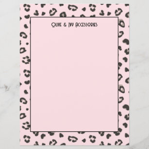 Feminine Pink Leopard Print Paper Sheet