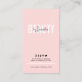 Feminine Pink Lip Filler Aftercare Instructions Business Card (Back)