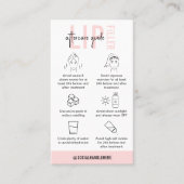 Feminine Pink Lip Filler Aftercare Instructions Business Card (Front)