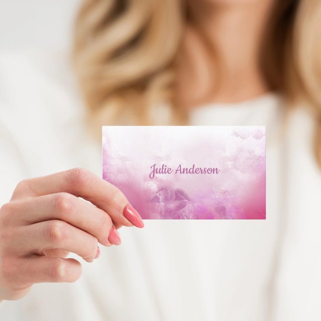 Feminine Pink marble floating ink Business Card (Creator Uploaded)