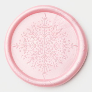 Feminine Pink Ornate Snowflake Wax Seal Sticker