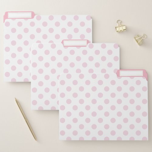 Feminine Pink Polka Dot Patterned File Folder