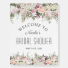 Feminine Pink Rose Floral Bridal Shower Welcome