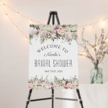Feminine Pink Rose Floral Bridal Shower Welcome Foam Board<br><div class="desc">A lovely floral welcome sign designed especially for bridal showers, this sign has text you can personalize in the center section and is bordered by beautiful pink and white watercolor florals with trailing greenery. This foam core sign can be placed on an easel or hung on a wall or other...</div>