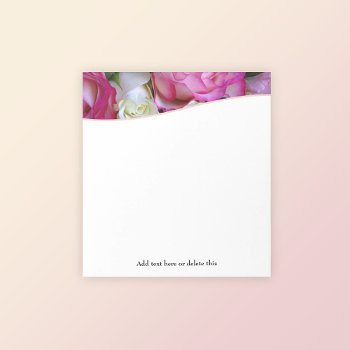 Feminine Pink Roses Floral Notepad by floraluniverses at Zazzle