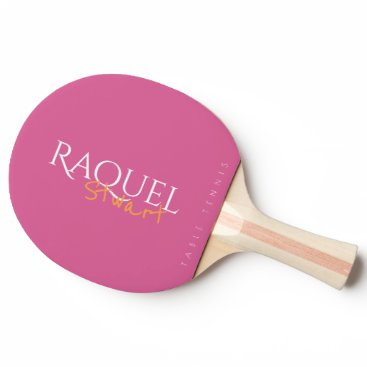 Feminine pink table_tennis signature ping pong paddle