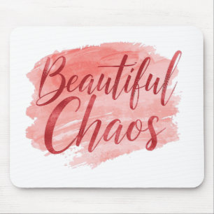 Feminine Pink Watercolor Beautiful Chaos Mouse Pad
