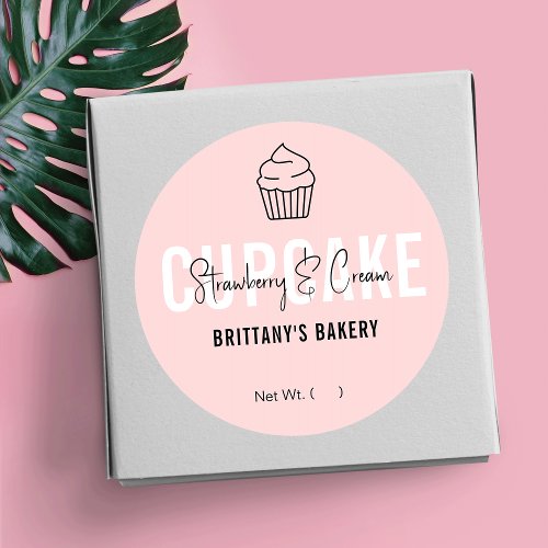 Feminine Pink  White Cupcakes Packaging Labels