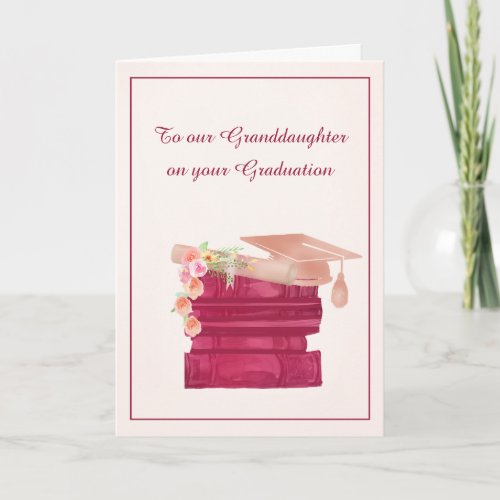 Feminine Pretty Pink Graduation Card
