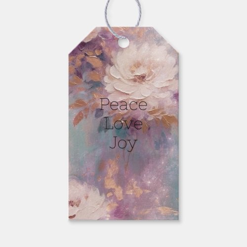 Feminine Purple Blue and Gold Floral Gift Tags