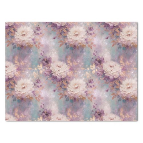 Feminine Purple Blue and Gold Floral Tissue Paper