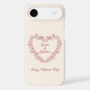 Feminine Romance Floral Red Heart Valentines Day iPhone 17 Air Case